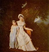 Marguerite Gerard Mme de Stael et sa fille oil
